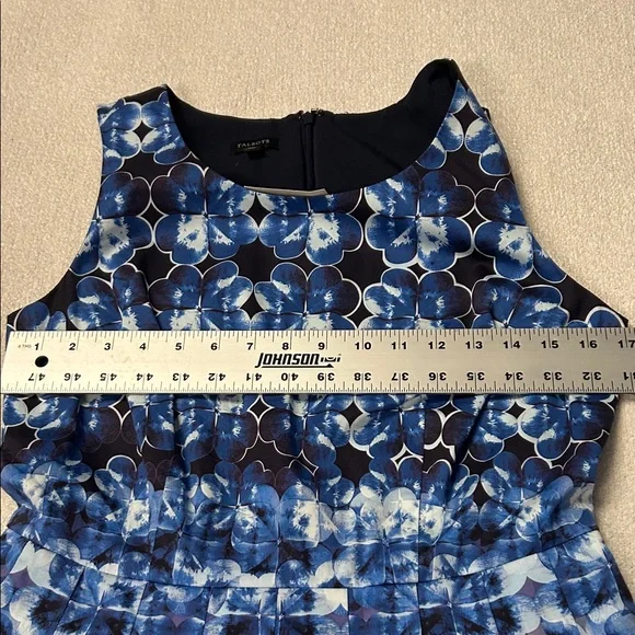 Talbots Blue Floral Checkered Dress - Picture 6 of 9
